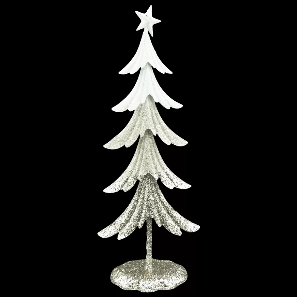 Christmas Forever TABLE TOP TREE 20″ METAL W/ WHT & CHAMP GLTR