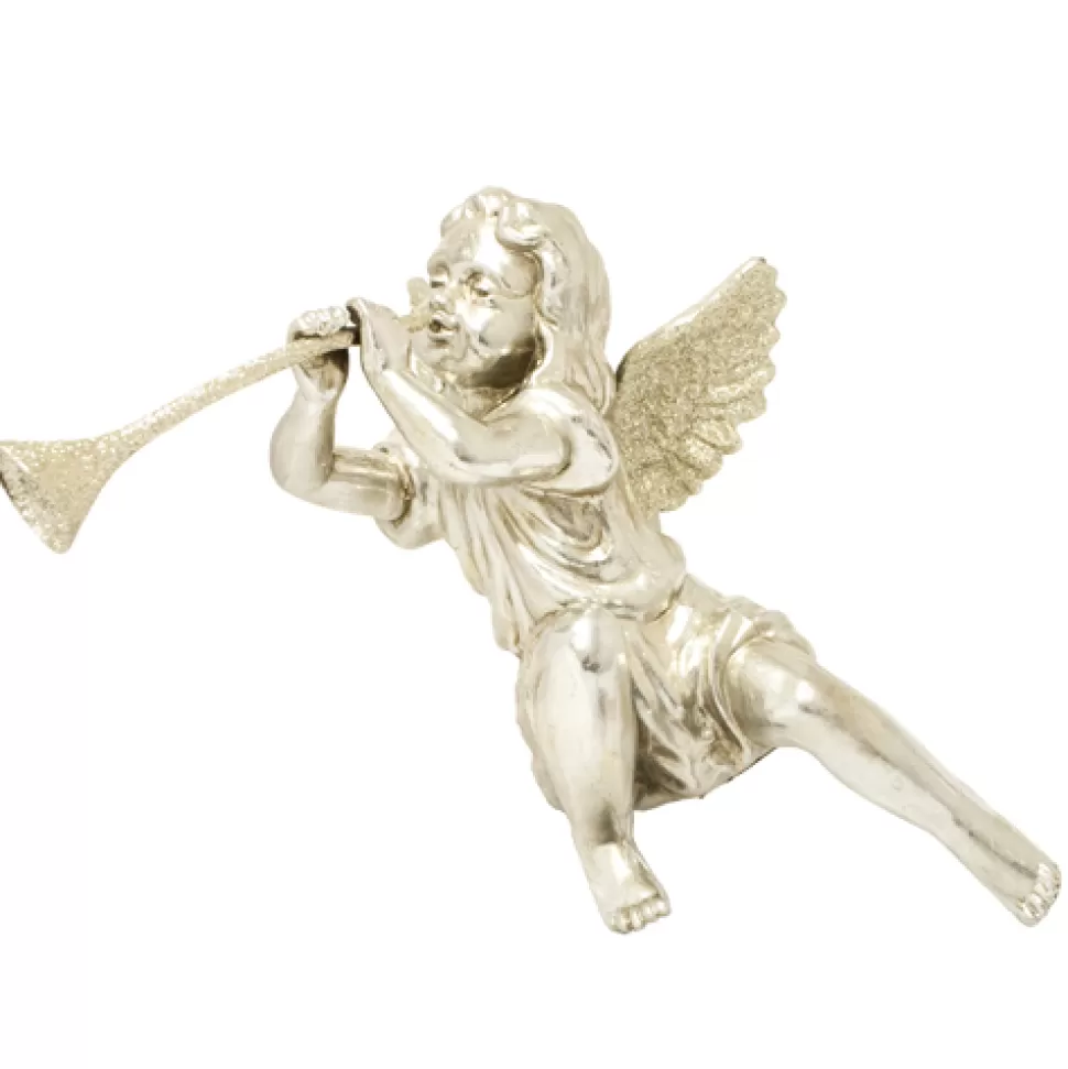 Christmas Forever TABLETOP CHERUB 13.5″X9.5″ CHAMPAGNE W/GLITTER