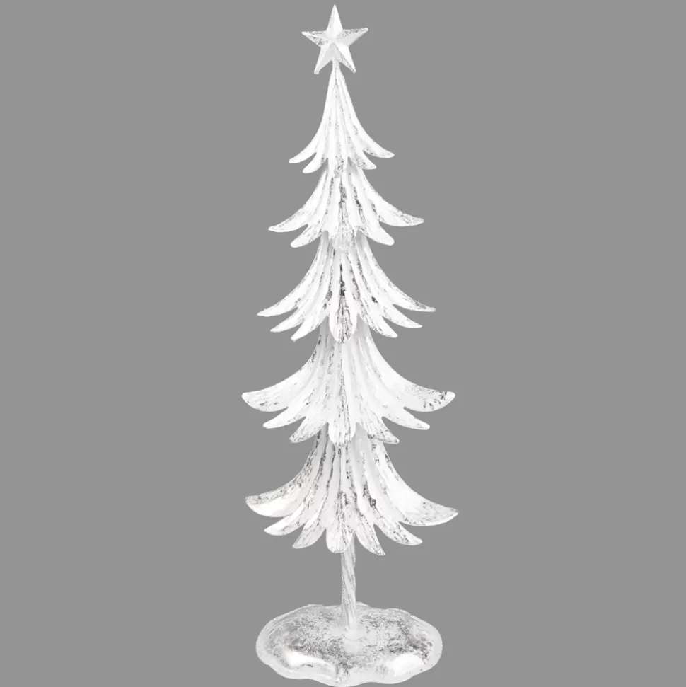 Christmas Forever TREE 20″ WHITE METAL W/ SILVER FOIL