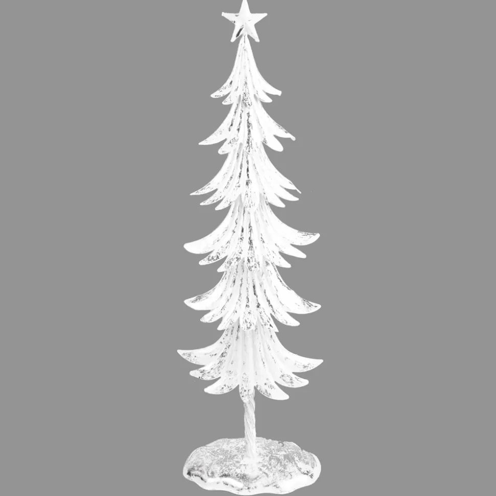 Christmas Forever TREE 24″ WHITE METAL W/ SILVER FOIL