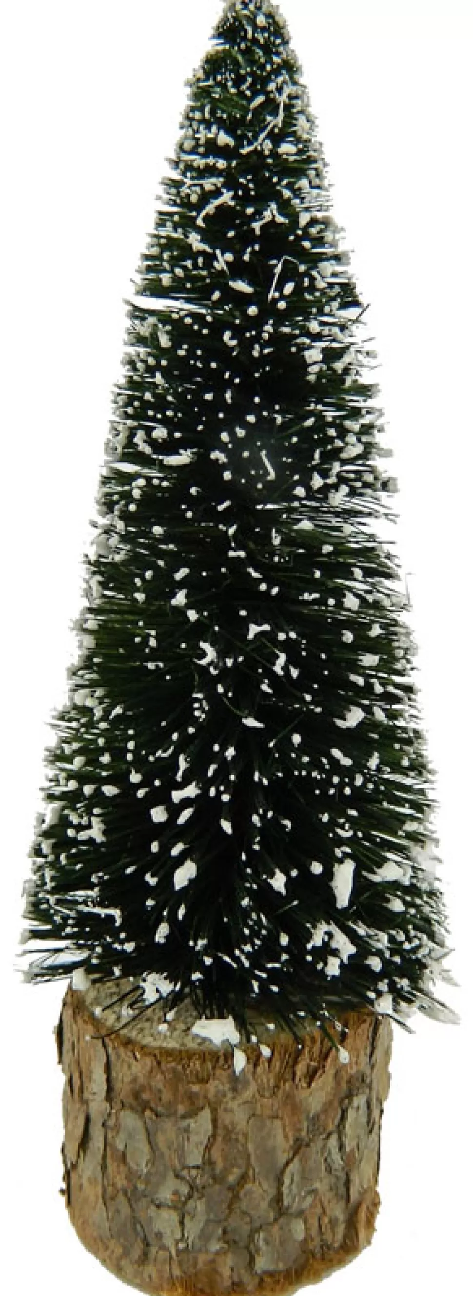 Christmas Forever TREE BOTTLE BRUSH NAT. 5″ VILLAGE W/ SNOW & BASE