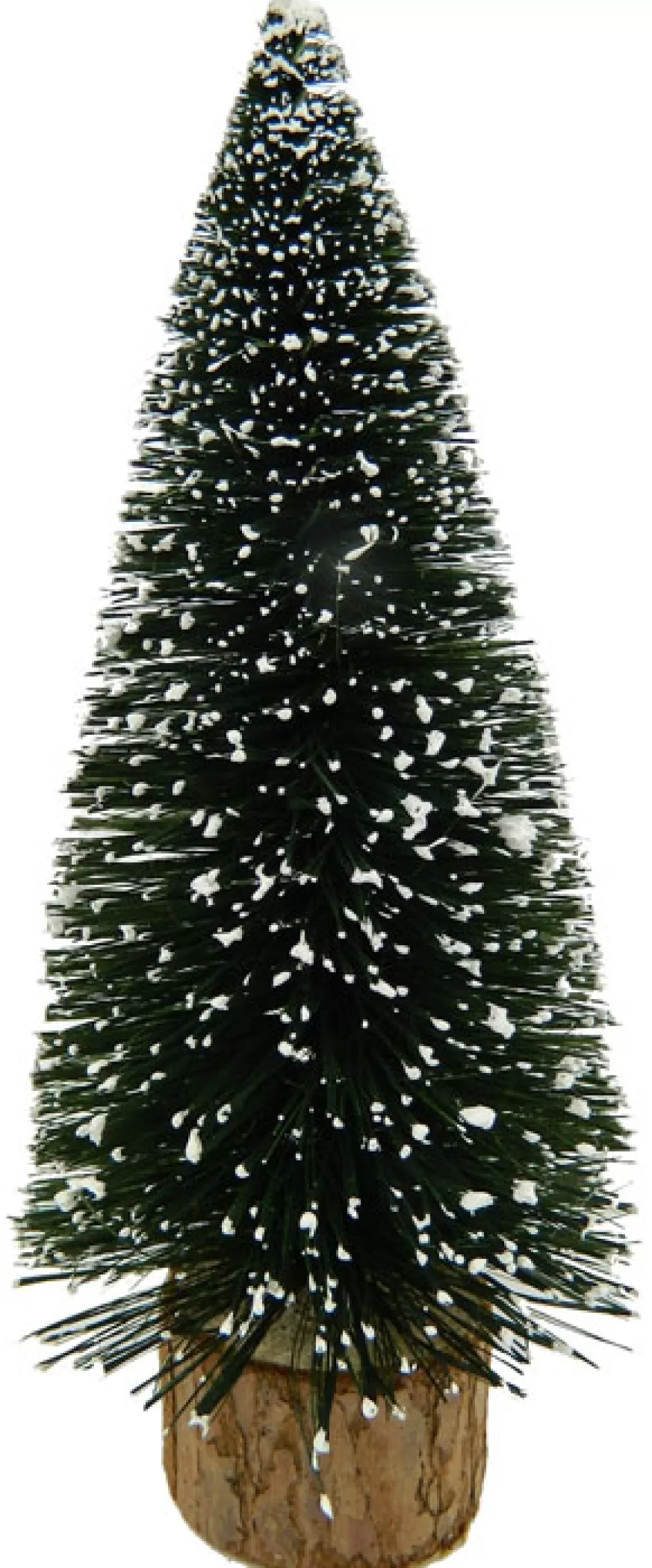 Christmas Forever TREE BOTTLE BRUSH NAT. 7″ VILLAGE W/ SNOW & BASE