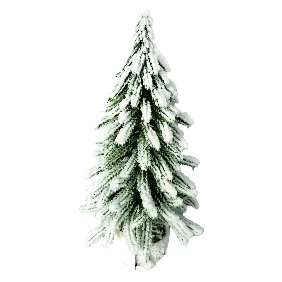 Christmas Forever TREE FLOCKED ALPINE 13″ W/ WOODEN BASE