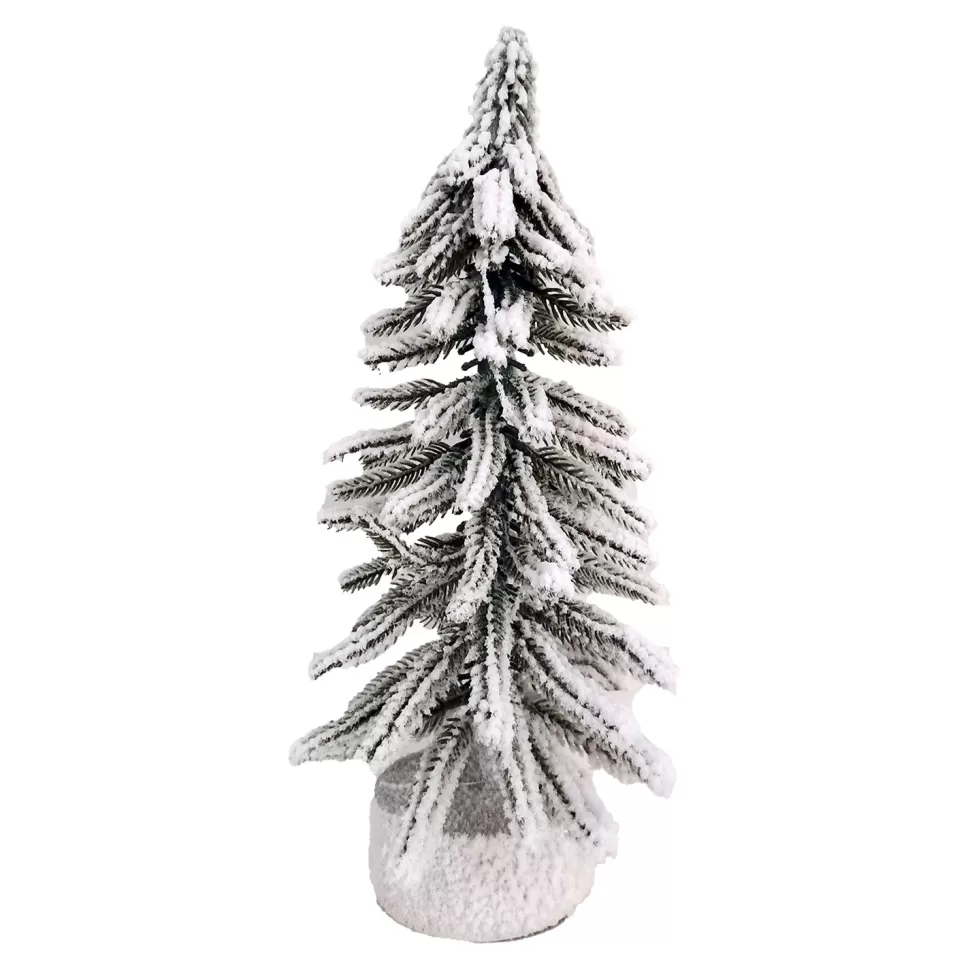 Christmas Forever TREE FLOCKED ALPINE 14″ W/ WOOD BASE