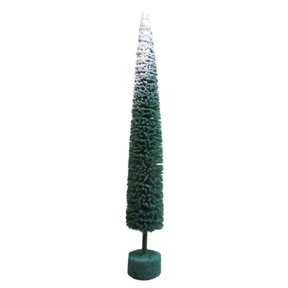 Christmas Forever TREE FLOCKED BOTTLE BRUSH 19″ GREEN W/SNOWY TOP