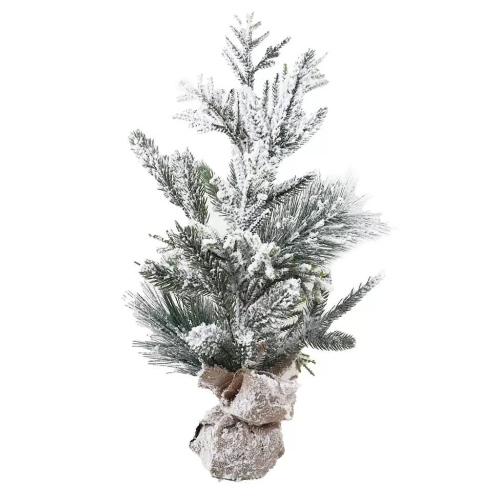 Christmas Forever TREE FLOCKED MIXED PINE 20″ W/ BURLAP BASE