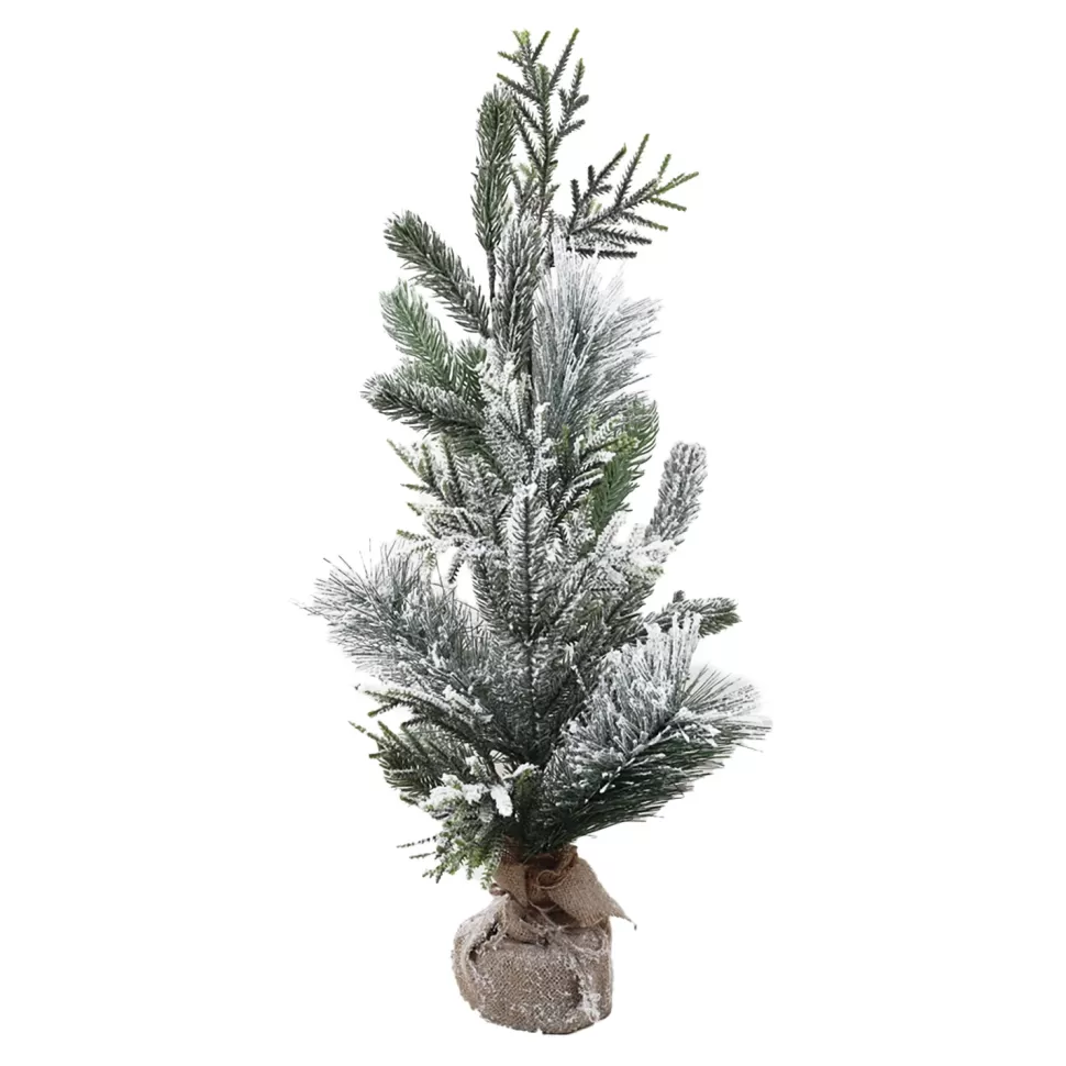 Christmas Forever TREE FLOCKED MIXED PINE 24″ W/ BURLAP BASE