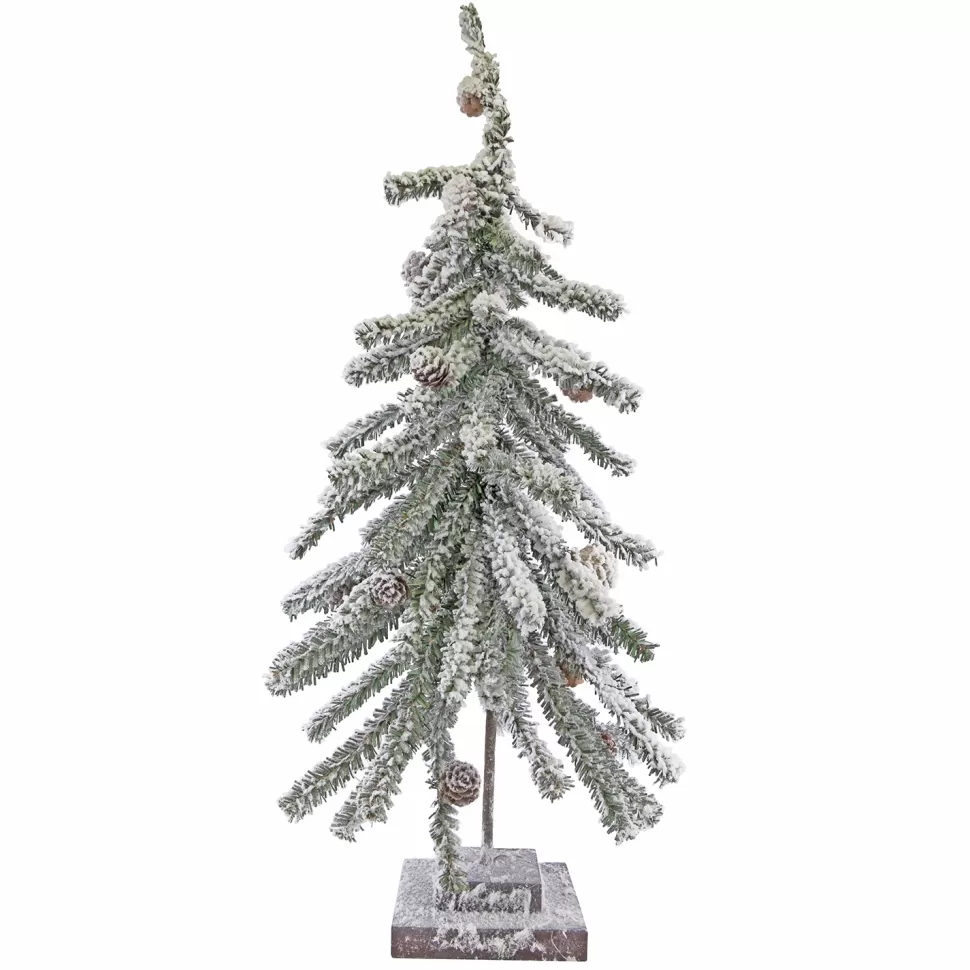 Christmas Forever TREE FLOCKED PVC ALPINE 25″ W/ PINE CONES & BASE