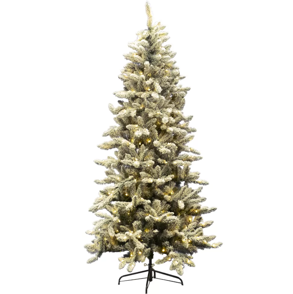 Christmas Forever TREE FLOCKED PVC PINE 4’/346T 160-LED WARM WHITE LIGHTS