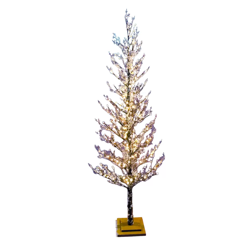 Christmas Forever TREE FROSTED / ICED 72″ W/ 168 LED LIGHTS BROWN/ CLEAR