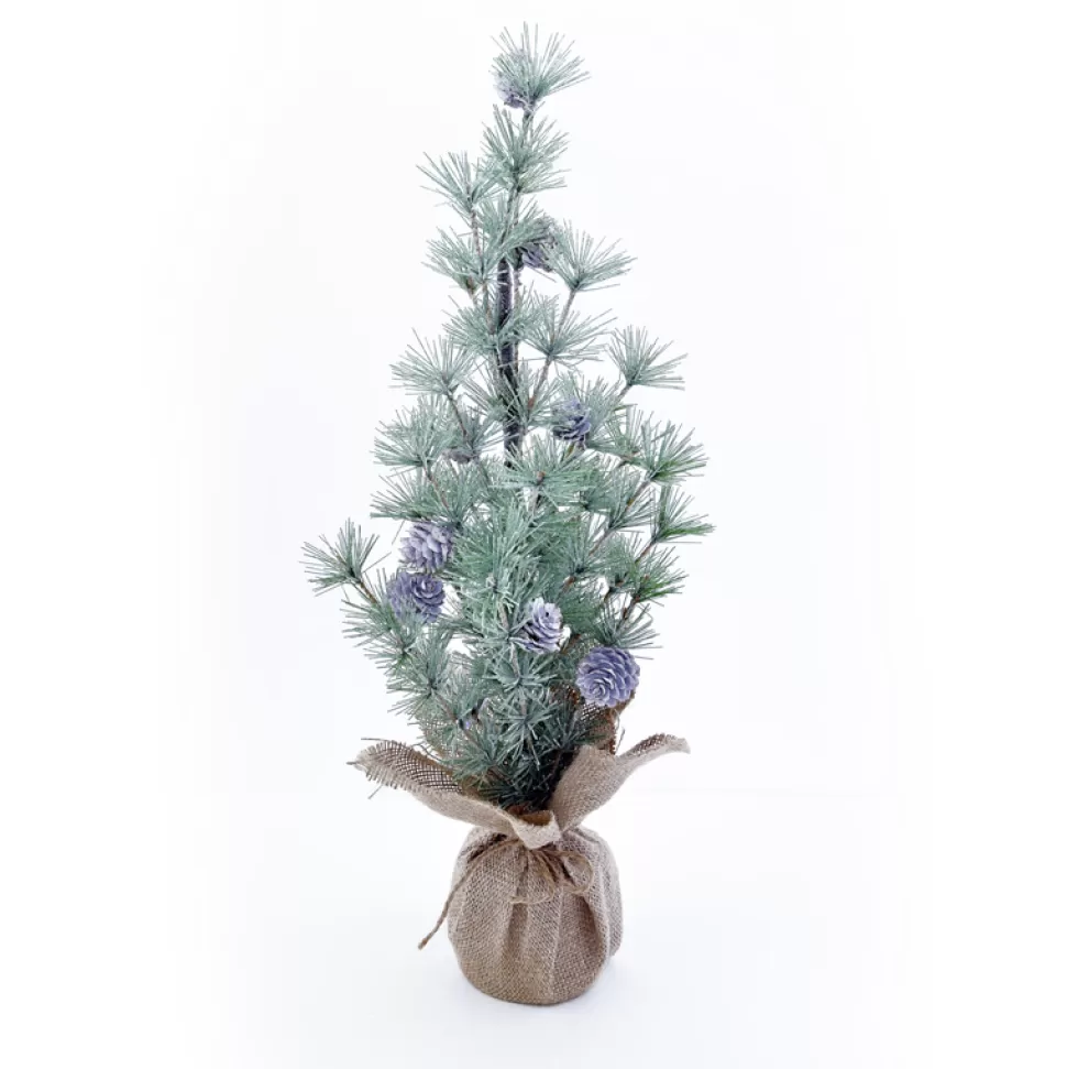 Christmas Forever TREE FROSTED NEEDLE PINE 14″ W/ BURLAP BASE