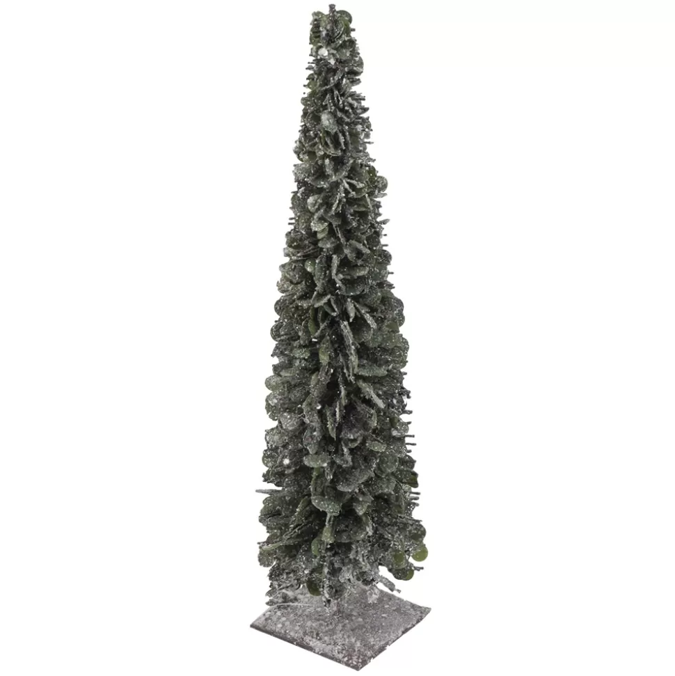 Christmas Forever TREE MINI LEAVES FROSTED 12″ W/ METAL BASE
