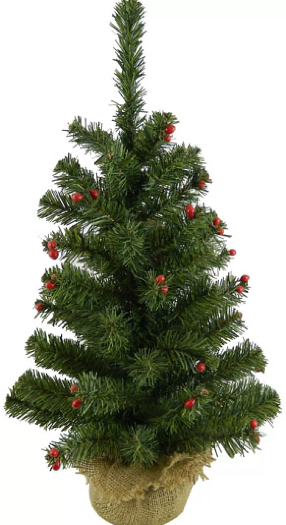Christmas Forever TREE NAT. PINE 24″ /67T CDN PINE W/RED BERRY W/ BURLAP BASE 2