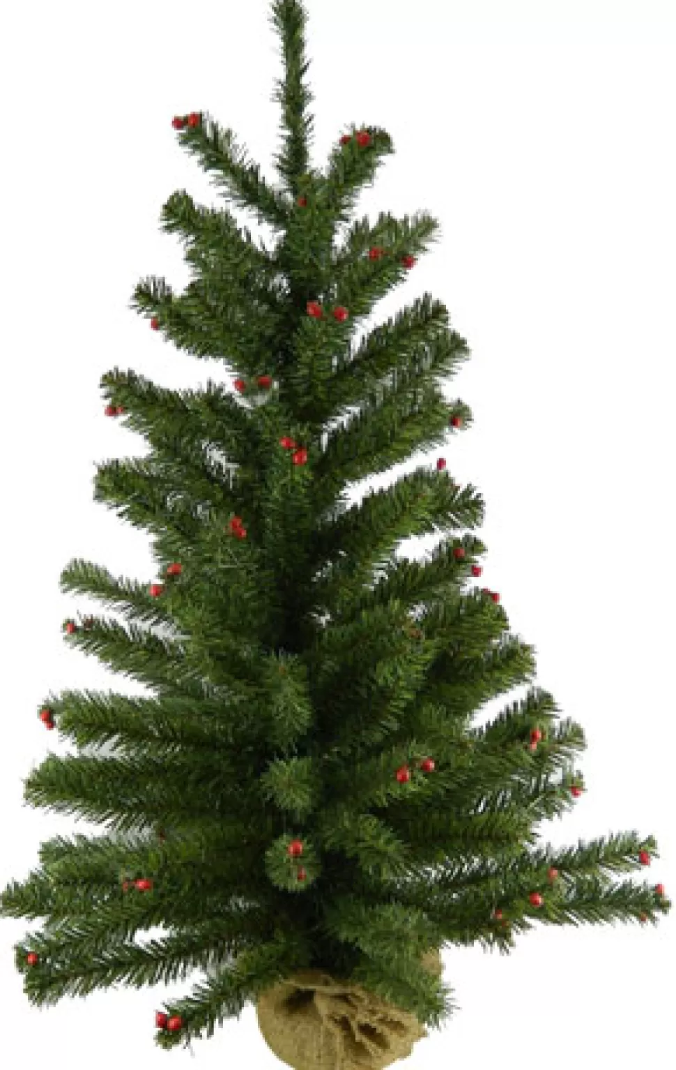 Christmas Forever TREE NAT. PINE 36″ /121T CDN PINE W/RED BERRY W/ BURLAP BASE