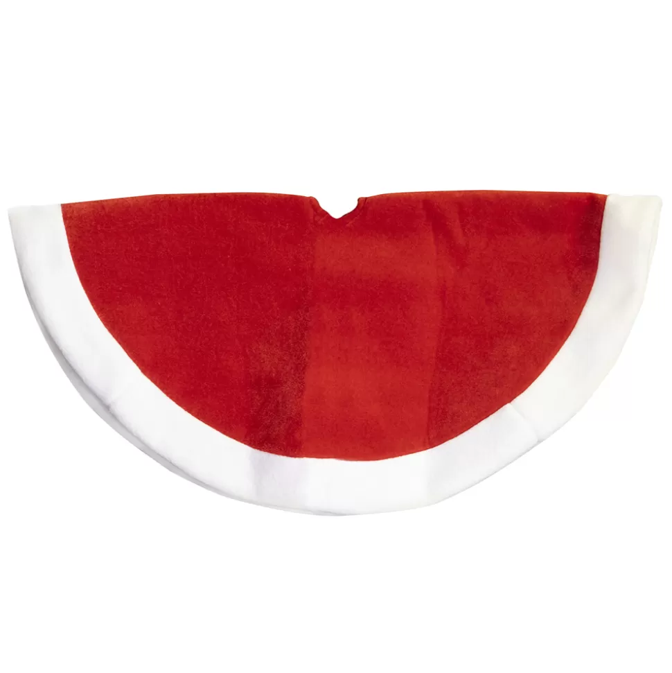 Christmas Forever TREE SKIRT 20″ MINI RED VELVET W/ FLEECE BORDER