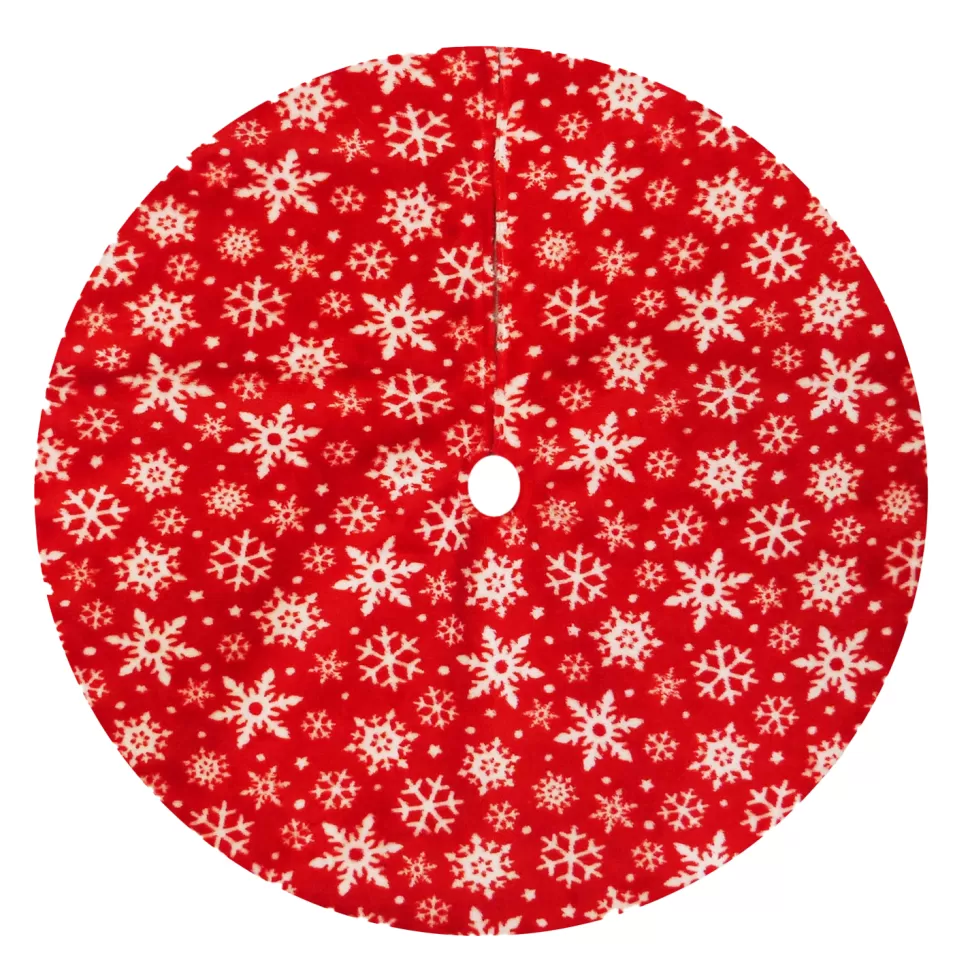 Christmas Forever TREE SKIRT 20″ MINI RED/WHITE SNOWFLAKES