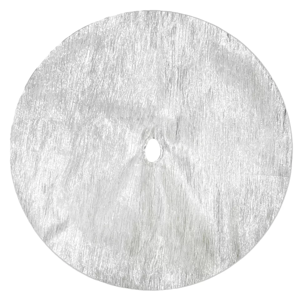 Christmas Forever TREE SKIRT 20″ MINI SILVER CRINKLE METALLIC