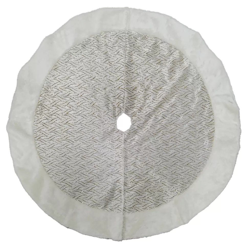 Christmas Forever TREE SKIRT 48″ IVORY/GOLD
