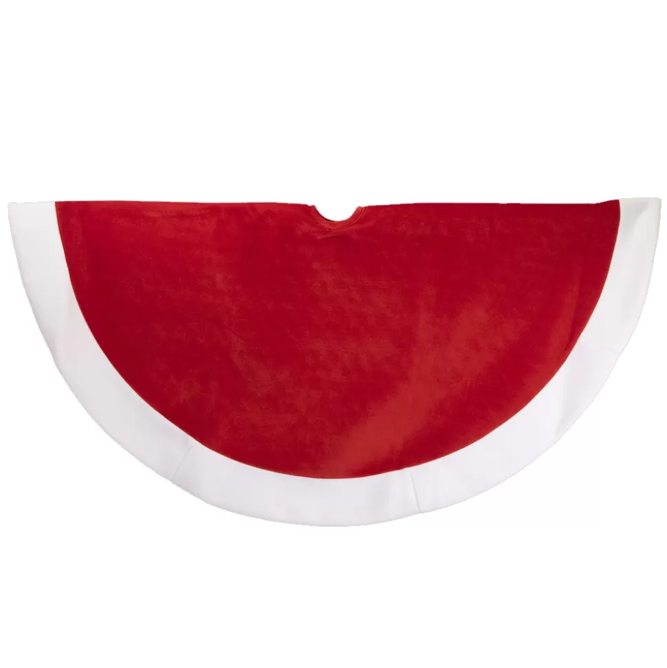 Christmas Forever TREE SKIRT 48″ RED VELVET W/FLEECE BORDER