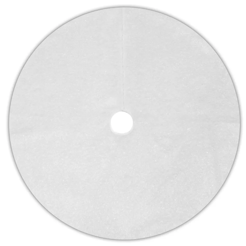 Christmas Forever TREE SKIRT 48″ WHITE IRID. CURLY FAUX FUR