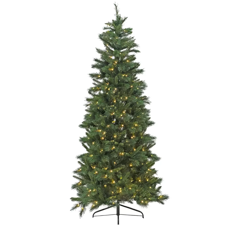 Christmas Forever TREE SLIM PVC PINE 9’/1134T 510-LED WARM WHITE LIGHTS