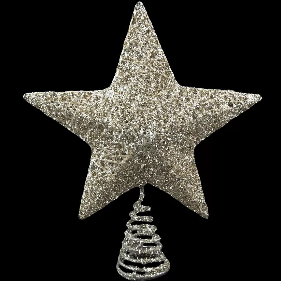Christmas Forever TREE TOP STAR CHAMPAGNE GLITTER 12″