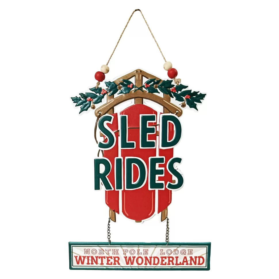 Christmas Forever WALL DECOR METAL 10″x14″ – “SLED RIDES”