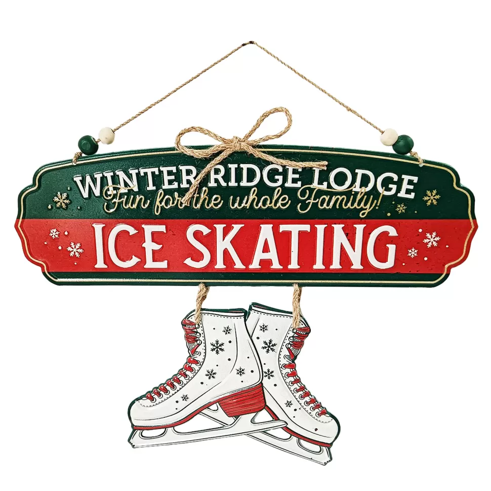Christmas Forever WALL DECOR METAL 15.5″x16″ ICE SKATING”