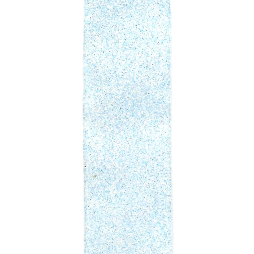 Christmas Forever WIRED RIBBON 2.5″X10 YDS BLUE W/ WHITE ICE GLTR