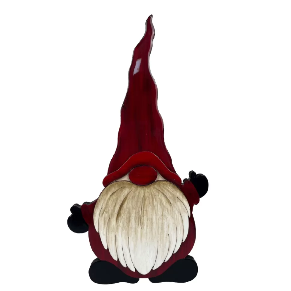 Christmas Forever WOODEN GNOME 12.5″ RED HAT EASEL BACK 12.5″