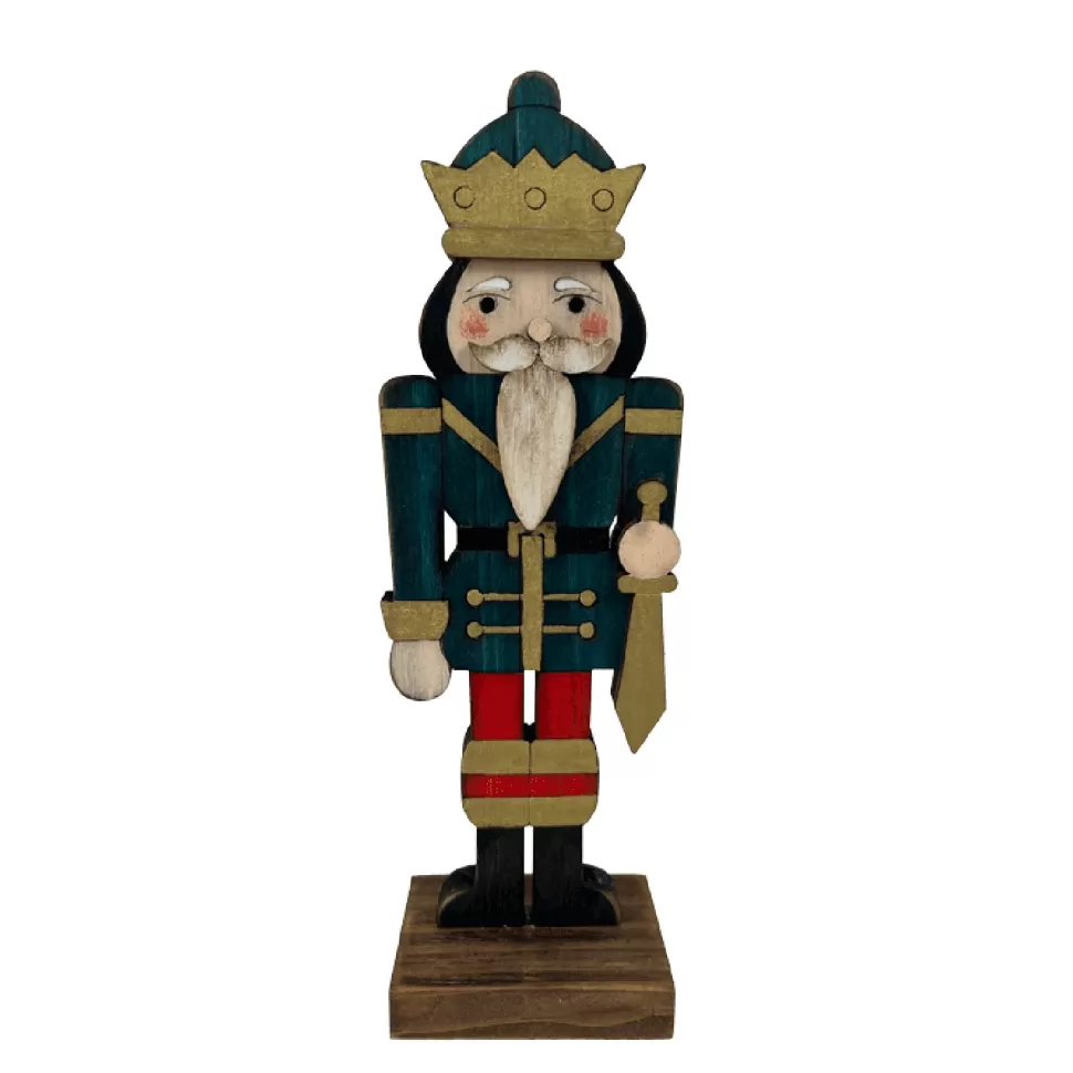 Christmas Forever WOODEN NUTCRACKER STANDING 7″ GREEN COAT
