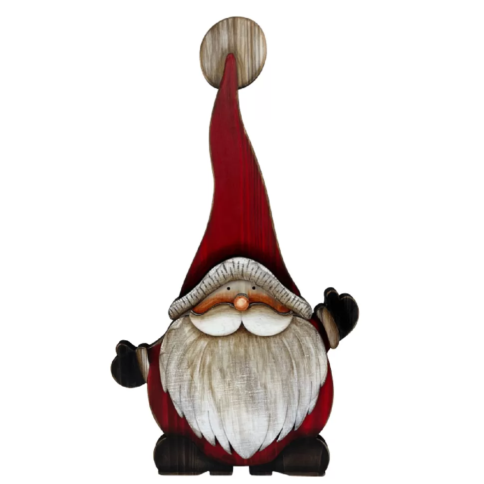 Christmas Forever WOODEN SANTA 18″ RED HAT EASEL BACK 18″