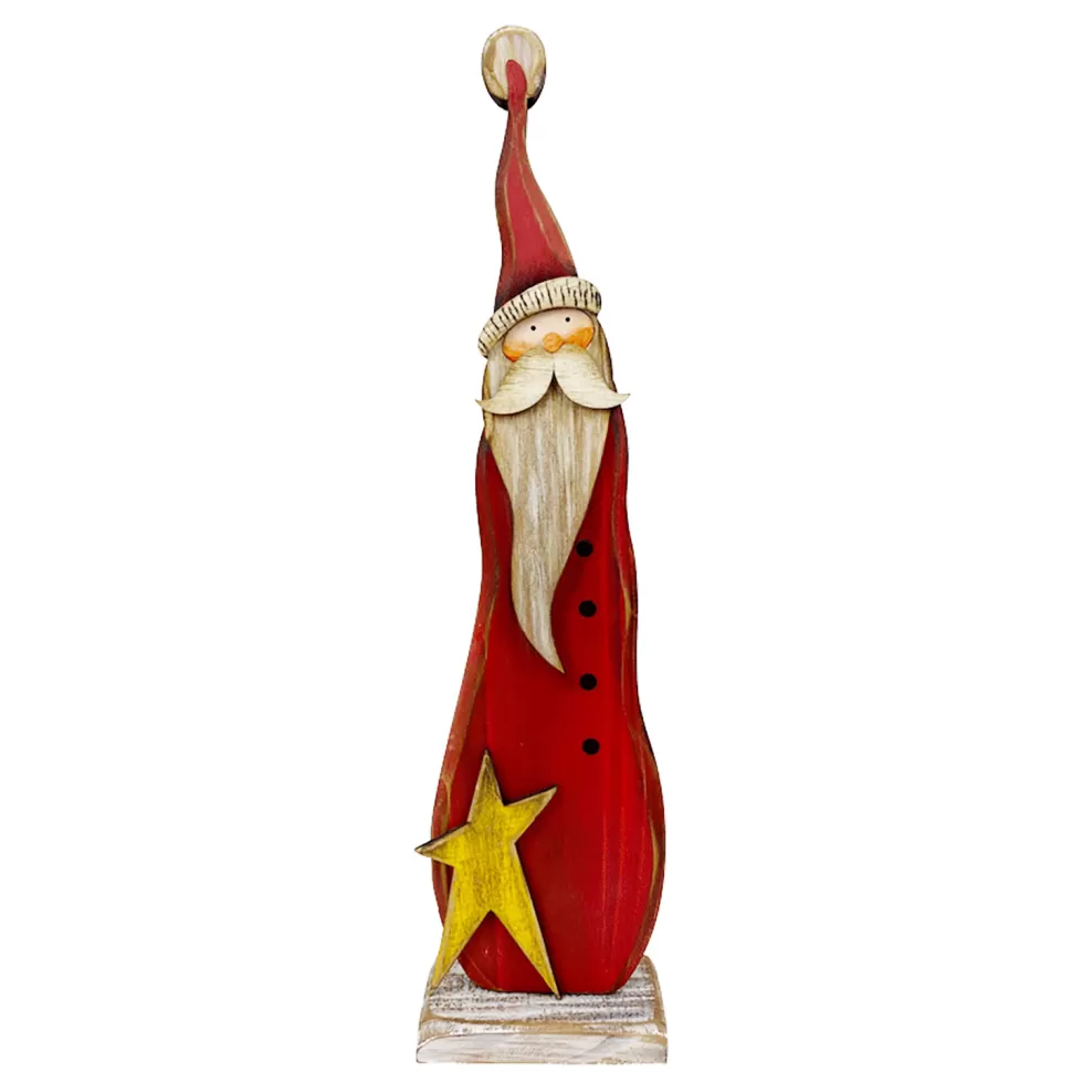 Christmas Forever WOODEN SANTA STANDING W/BASE 4″X2″X15″