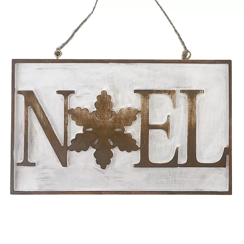 Christmas Forever WOODEN WALL DECOR “NOEL” 8″x5″ NATURAL/WHITEWASHED