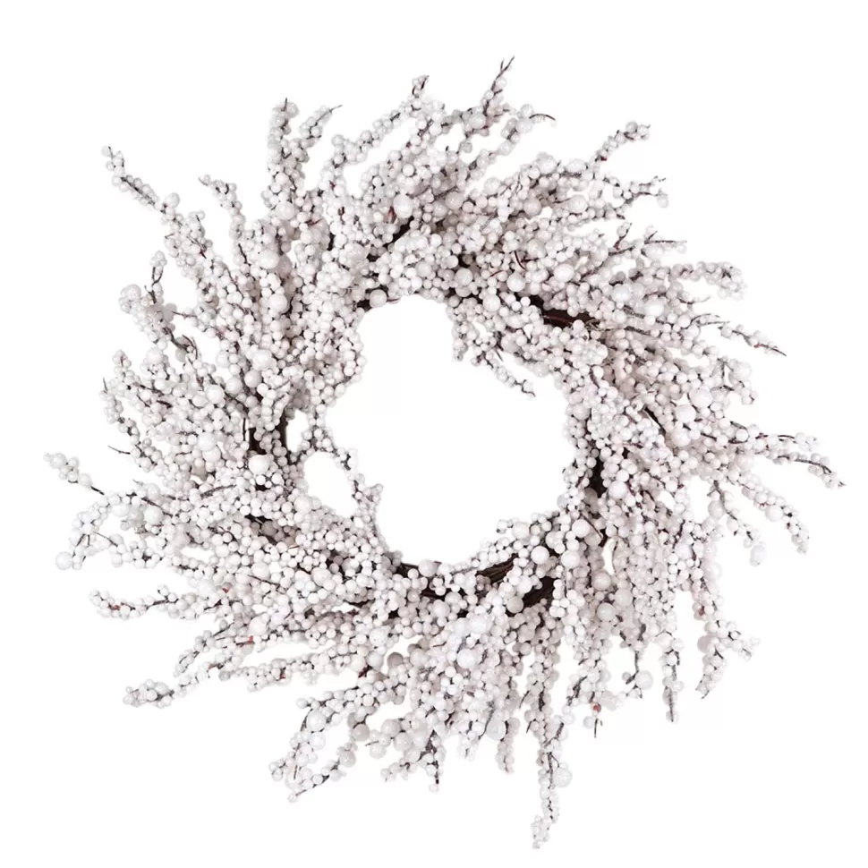 Christmas Forever WREATH BERRY 20″ WHITE SNOW BERRY