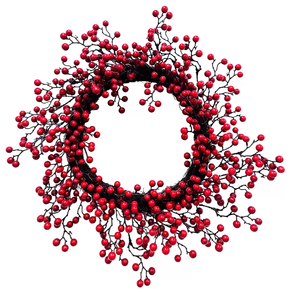 Christmas Forever WREATH BERRY 22″ SHINY RED