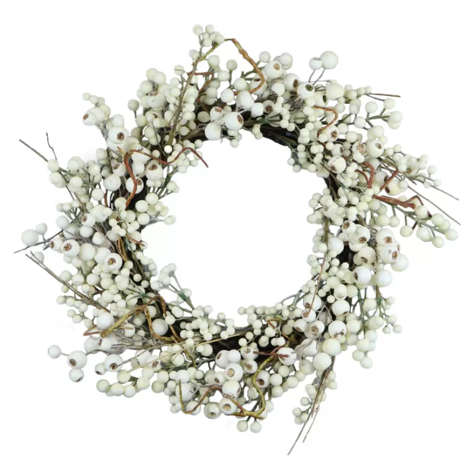 Christmas Forever WREATH BERRY 24″ CREAM /WHITE BERRY
