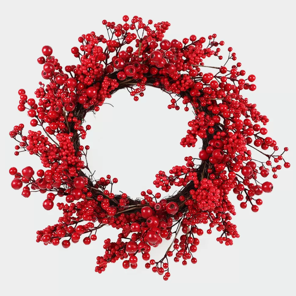 Christmas Forever WREATH BERRY 24″ RED MIXED BERRIES