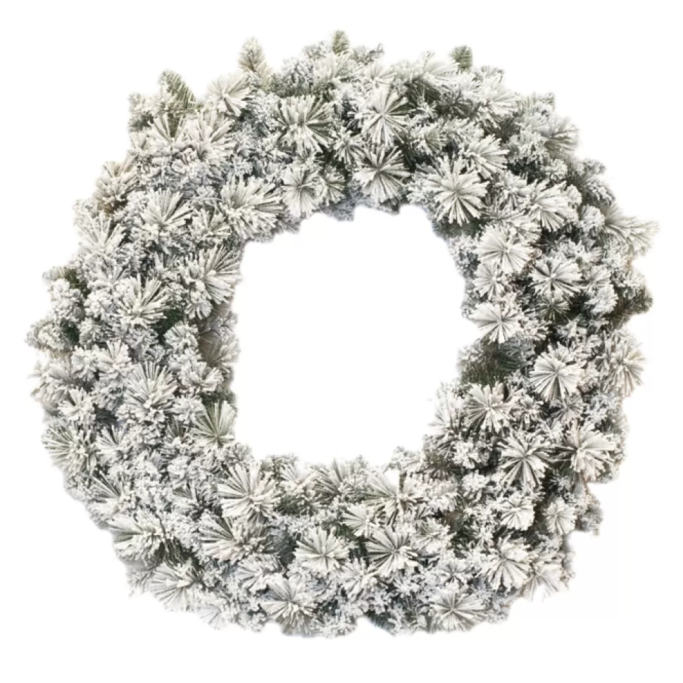 Christmas Forever WREATH FLOCKED MIXED NEEDLE PINE 48″ X 340 TIPS HEAVY FLOCKING