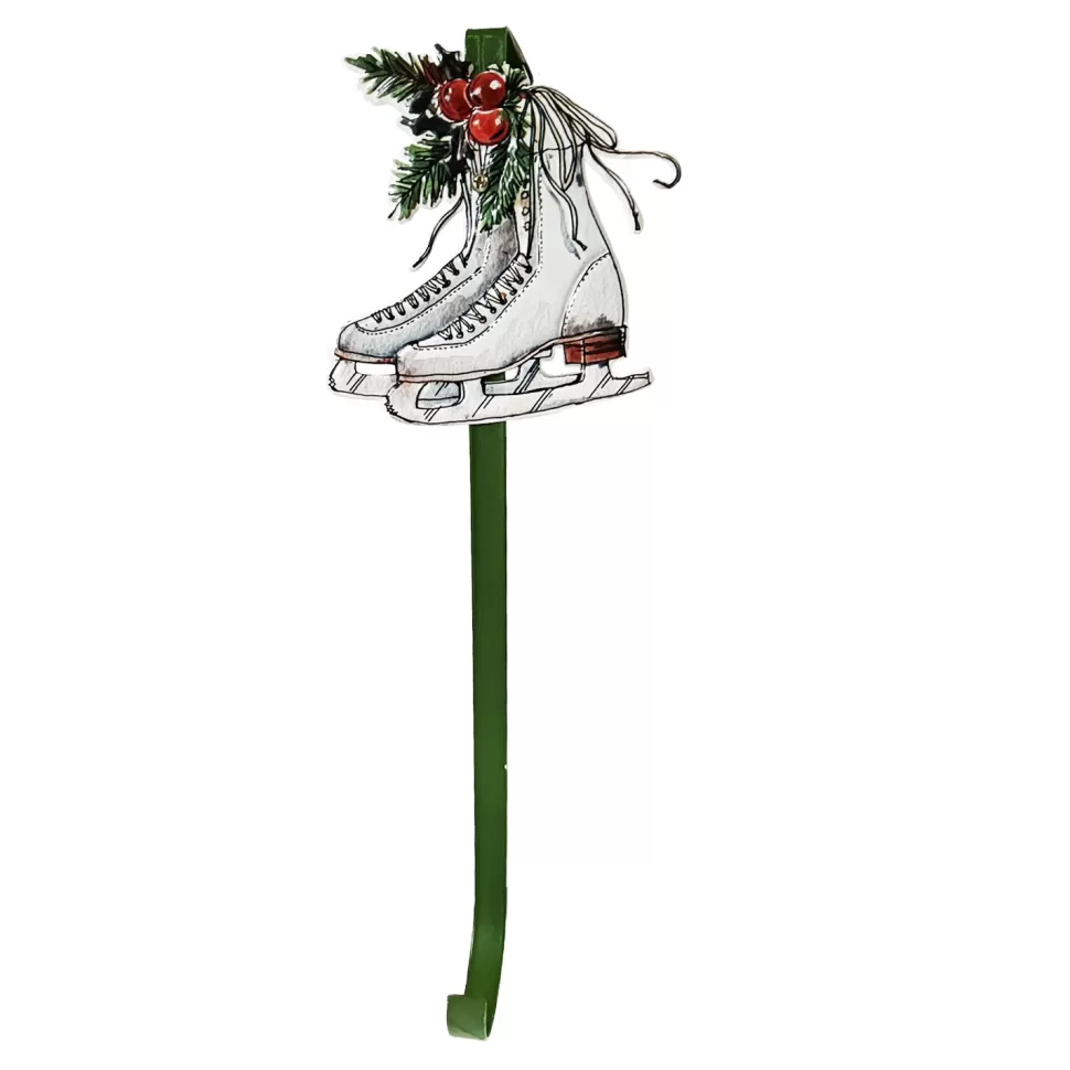 Christmas Forever WREATH HANGER 15.5″ METAL W/ ICE SKATES