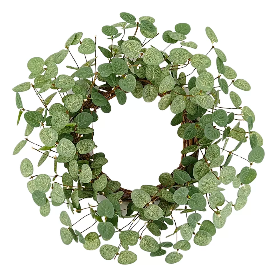 Christmas Forever WREATH MIXED LEAVES 22″ W/ EUCALYPTUS