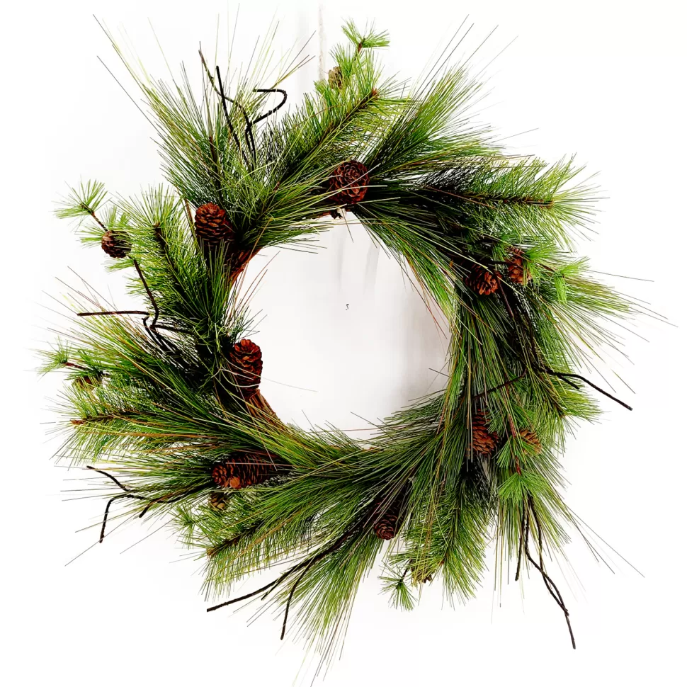 Christmas Forever WREATH PINE 24″ MIXED NEEDLE PINE W/ PINE CONES