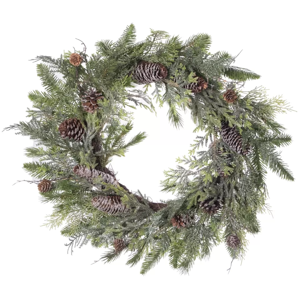Christmas Forever WREATH PINE 24″ MULTI NEEDLE PINE W/ PINE CONES