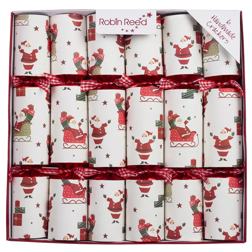 Christmas Forever XMAS CRACKER DLX 6PC X 12″ SANTA & SLEIGH WITH PICCADILLY GIFT INSIDE